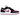 Air Jordan 1 Low Black Cactus Flower baskets en vue angulaire avec tige en cuir noir, détails violet et semelle blanche