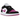 Air Jordan 1 Low Black Cactus Flower baskets vue latérale en cuir noir avec détails violets et semelle intermédiaire blanche
