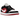 Air Jordan 1 Low Black White Gym Red baskets en vue latérale avec des empiècements en cuir noir, bout blanc, swoosh rouge et semelle bicolore.