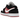 Air Jordan 1 Low Black White Gym Red baskets en vue latérale avec empeigne en cuir noir, détails blancs et logo swoosh rouge emblématique.