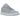 Air Jordan 1 Low Football Grey Aluminum baskets en vue latérale avec des panneaux bleu clair, une semelle intermédiaire blanche et le logo Swoosh