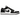 Air Jordan 1 Low Panda (2023) baskets en vue angulaire avec design en cuir noir et blanc, logo Swoosh classique et semelle blanche