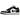 Air Jordan 1 Low Panda (2023) baskets profil latéral avec construction en cuir noir et blanc, logo swoosh noir et semelle intermédiaire blanche
