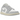 Baskets Air Jordan 1 Low Coconut Milk Neutral Grey vue latérale avec cuir blanc, superpositions grises, lacets blancs et semelle beige