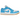 Air Jordan 1 Low White Gum Light Brown Dark Powder Blue baskets en vue latérale avec tige en cuir blanc, swoosh bleu clair et semelle gomme