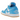 Air Jordan 1 Low White Gum Light Brown Dark Powder Blue baskets vue latérale avec empeigne en cuir blanc, swoosh bleu clair et semelle en gomme.