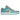 Air Jordan 1 Low Tropical Teal baskets vue latérale avec tige en cuir blanc, détails turquoise, swoosh noir et semelle blanche