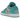 Air Jordan 1 Low Tropical Teal baskets en vue latérale, mettant en avant des empiècements en cuir turquoise, une base blanche et le logo wings.