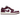Baskets Air Jordan 1 Low Bordeaux vue latérale avec empiècements en cuir blanc, superpositions bordeaux, swoosh assorti et semelle blanche