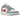 Air Jordan 1 Low Blue Whisper Dune Red baskets vue latérale avec empeigne en cuir pastel, swoosh rouge et semelle blanche