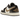 Air Jordan 1 Low Shadow Brown baskets en vue angulaire avec tige en cuir marron et gris, logo swoosh classique, lacets et semelle blancs