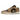 Air Jordan 1 Low Desert baskets vue de côté avec une empeigne en cuir beige, des lacets assortis et le Swoosh blanc emblématique sur le côté