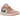 Air Jordan 1 Low Light Madder Root baskets vue latérale avec superpositions en daim rose, panneaux blancs, swoosh sombre et semelle blanche