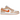 Air Jordan 1 Low Sunset Haze baskets vue latérale avec panneaux en cuir blanc et orange pastel, swoosh rose et semelle en caoutchouc
