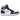 Air Jordan 1 Retro High CO.JP Midnight Navy (2020) baskets, vue latérale avec empeigne en cuir blanc, panneaux en daim bleu marine et logo Swoosh argenté