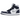 Air Jordan 1 Retro High CO.JP Midnight Navy (2020) baskets en profil montrant des empiècements en daim bleu nuit, une base en cuir blanc et un Swoosh argenté.
