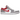 Air Jordan 1 Low SE Light Smoke Grey Gym Red baskets vue latérale avec empiècements en cuir gris et blanc, swoosh noir et détails rouges au talon.