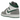 Air Jordan 1 Mid SE White Pine Green Smoke Grey baskets dans une vue latérale classique avec base en cuir blanc, détails verts et talon gris