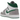 Baskets Air Jordan 1 Mid SE Grey Green vue en angle avec détails en cuir gris et vert, virgule blanche et semelle assortie.