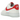 Nike Air Force 1 Low 07 Next Nature Pale Ivory University Red baskets vue latérale avec empeigne en cuir crème et détails swoosh rouge vif