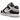 Nike Dunk Low Scrap Wolf Grey Light Lemon Twist baskets en vue inclinée avec empiècements en cuir gris, détails jaune néon et coutures apparentes.