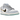 Nike SB Dunk Low Sean Cliver baskets profil latéral avec cuir blanc, empiècements en daim bleu, swoosh doré et broderie au talon.