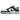 Baskets Nike Dunk Low Michigan vue latérale avec son design iconique en cuir jaune et bleu marine, bout perforé et semelle intermédiaire blanche