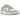 Nike Dunk Low Grey Fog baskets en profil avec détails en cuir gris, base blanche, lacets classiques et semelle plate blanche
