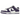 Nike Dunk Low Court Purple baskets vue latérale avec empeigne en cuir blanc, superpositions violettes, swoosh assorti et semelle blanche.