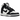 Nike Dunk High Panda Black White baskets en vue latérale avec base en cuir blanc, superpositions noires et lacets noirs assortis.