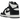 Nike Dunk High Panda Black White baskets vue latérale en cuir noir et blanc, dotées d'une semelle intermédiaire blanche et du logo Nike swoosh.