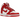 Nike Dunk High Championship White Red baskets en vue latérale avec base en cuir blanc, détails rouges et semelle assortie.