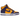 Nike Dunk High Lakers baskets en vue latérale classique avec une empeigne en cuir violet, des panneaux jaunes et une semelle intermédiaire blanche.