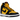 Nike Dunk High Retro Reverse Goldenrod baskets en vue latérale avec empeigne en cuir jaune, détails noirs, semelle intermédiaire blanche.