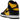 Nike Dunk High Retro Reverse Goldenrod baskets vue latérale avec un coloris noir et jaune, une empeigne en cuir et une semelle blanche
