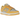 Baskets Nike Dunk Low Citron Pulse vue latérale. Modèle avec base en cuir blanc, détails jaune pâle, swoosh assorti, lacets et semelle blanche.