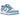 Nike Dunk Low Coast baskets vue latérale avec empiècements en cuir bleu clair et blanc, lacets blancs et semelle assortie