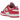 Nike Dunk Low Archeo Pink baskets vue de profil, présentant une base en cuir blanc avec des superpositions, des lacets et un Swoosh rose foncé.