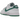 Nike Dunk Low White Green Noise baskets en vue latérale avec base en cuir blanc, empiècements verts et lacets blancs assortis