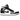 Baskets Air Jordan 1 Mid Carbon Fiber vue angulaire avec tige noire brillante, détails gris, semelle intermédiaire blanche et logo Jumpman classique.