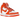 Nike Dunk High Syracuse (2021) baskets en vue angulaire avec base en cuir blanc, empiècements orange, semelle intermédiaire blanche et semelle orange.