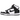 Nike Dunk High Panda (2021) baskets dans une vue de profil classique avec cuir noir et blanc, lacets assortis et semelle blanche