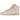 Baskets Nike Dunk High Sail Crimson Tint vue latérale avec une base blanc cassé, des détails rose pastel et une semelle intermédiaire blanche