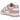 Nike Dunk Low Next Nature Elemental Pink baskets en vue latérale avec empiècements en cuir rose, base blanche et semelle en caoutchouc