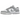 Nike Dunk Low Next Nature Light Smoke Grey baskets vue latérale avec superpositions grises, empeigne en cuir blanc et semelle en caoutchouc