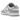 Nike Dunk Low Next Nature Light Smoke Grey baskets vue latérale avec un Swoosh gris clair, une base en cuir blanc et semelle grise.