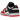 Nike Dunk Low 75th Anniversary Chicago baskets vue latérale avec empeigne en cuir rouge et blanc, swoosh noir et le logo NBA iconique sur le talon.