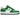 Nike Air Force 1 Low Shamrock St Patricks Day baskets vue latérale avec superpositions en cuir vert foncé, base vert clair et trèfle brodé au talon