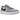 Air Jordan 1 Retro Low Golf Wolf Grey baskets en vue latérale avec des panneaux en daim gris loup, une semelle intermédiaire blanche et un swoosh noir.