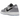 Air Jordan 1 Retro Low Golf Wolf Grey baskets vue latérale avec empeigne en cuir gris, semelle intermédiaire blanche et Swoosh noir